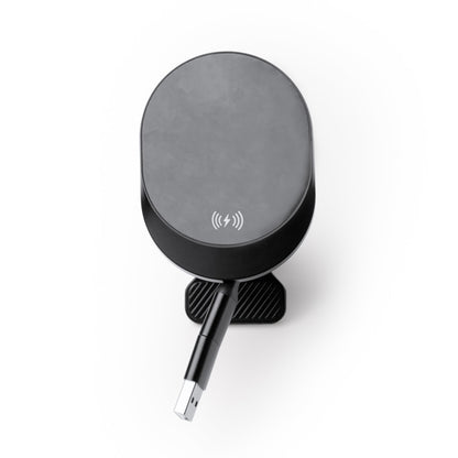 Stamina BRAVEK ABS wireless charger in black - promotional merchandise printed with your company logo