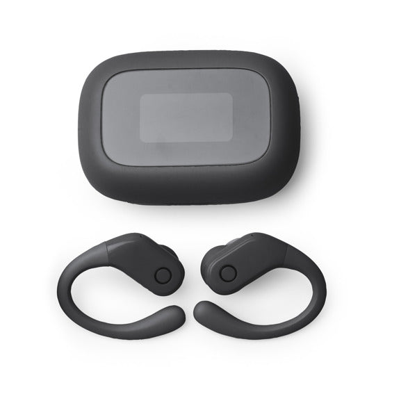 Stamina SANDES ABS earbuds in black - promotional merchandise printed with your company logo