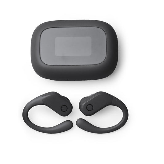 Stamina SANDES ABS earbuds in black - promotional merchandise printed with your company logo