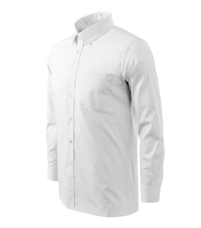 MALFINI STYLE LS Men's shirt in white - promotional clothing printed with your company logo