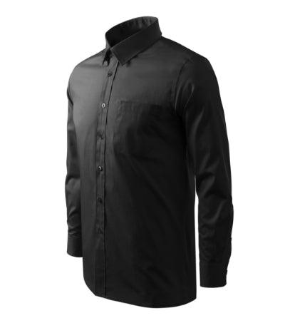 MALFINI STYLE LS Men's shirt in black - promotional clothing printed with your company logo
