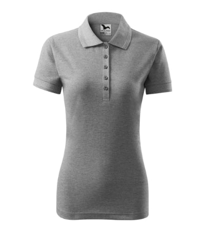 MALFINI PIQUE POLO Women's polo shirt in dark gray melange - promotional clothing printed with your company logo