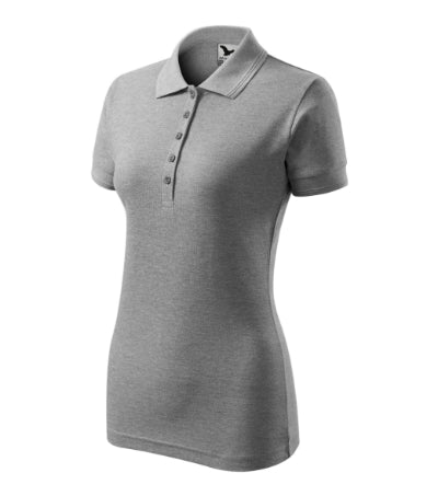 MALFINI PIQUE POLO Women's polo shirt in dark gray melange - promotional clothing printed with your company logo