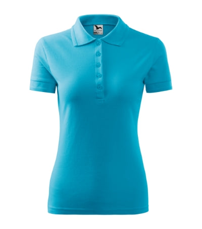 MALFINI PIQUE POLO Women's polo shirt in blue atoll - promotional clothing printed with your company logo