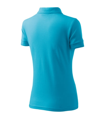 MALFINI PIQUE POLO Women's polo shirt in blue atoll - promotional clothing printed with your company logo