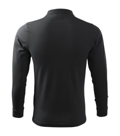 MALFINI SINGLE J. LS Men's polo shirt in ebony gray - promotional clothing printed with your company logo