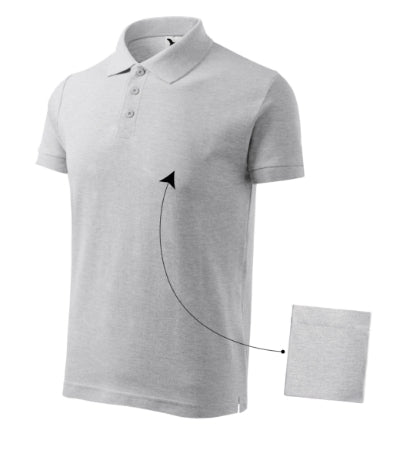 MALFINI COTTON Men's polo shirt in ash melange - promotional clothing printed with your company logo
