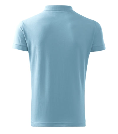 MALFINI COTTON Men's polo shirt in sky blue - promotional clothing printed with your company logo