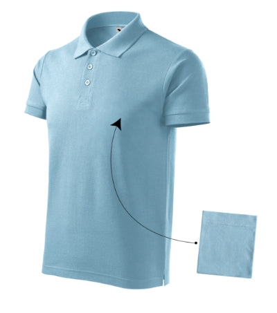 MALFINI COTTON Men's polo shirt in sky blue - promotional clothing printed with your company logo
