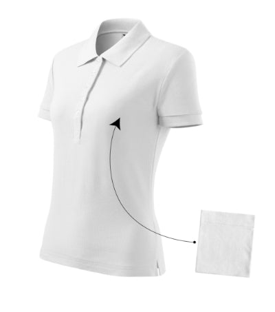 MALFINI COTTON Women's polo shirt in white - promotional clothing printed with your company logo