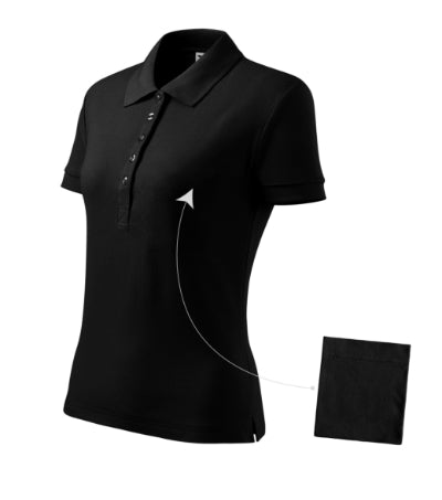 MALFINI COTTON Women's polo shirt in black - promotional clothing printed with your company logo