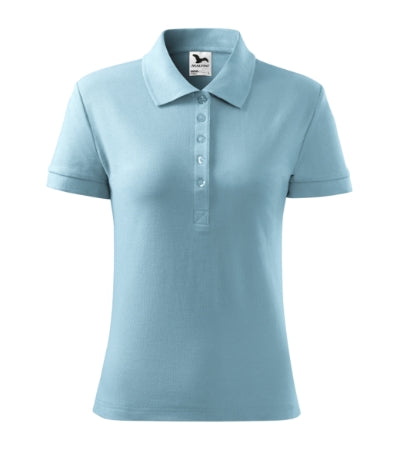 MALFINI COTTON Women's polo shirt in sky blue - promotional clothing printed with your company logo