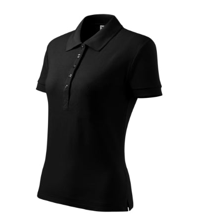 MALFINI COTTON HEAVY Women's polo shirt in black - promotional clothing printed with your company logo