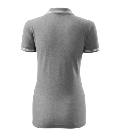 MALFINI URBAN Women's polo shirt in dark gray melange - promotional clothing printed with your company logo