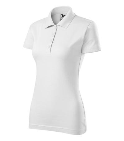 MALFINI SINGLE J. Women's polo shirt in white - promotional clothing printed with your company logo