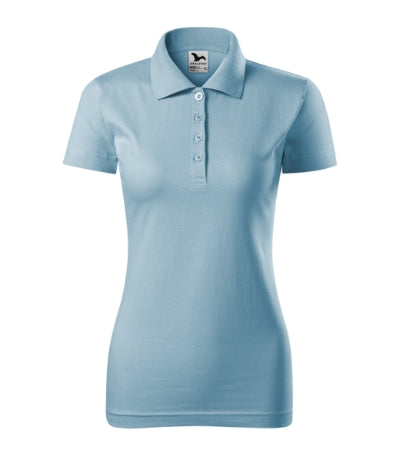MALFINI SINGLE J. Women's polo shirt in sky blue - promotional clothing printed with your company logo