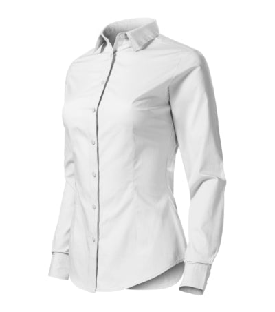 MALFINI STYLE LS Women's shirt in white - promotional clothing printed with your company logo