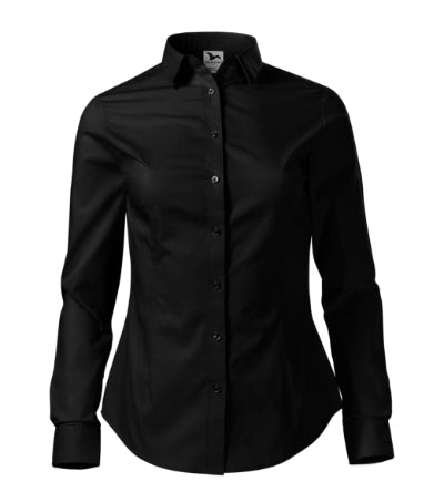 MALFINI STYLE LS Women's shirt in black - promotional clothing printed with your company logo