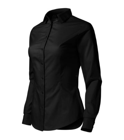 MALFINI STYLE LS Women's shirt in black - promotional clothing printed with your company logo