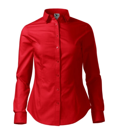 MALFINI STYLE LS Women's shirt in red - promotional clothing printed with your company logo