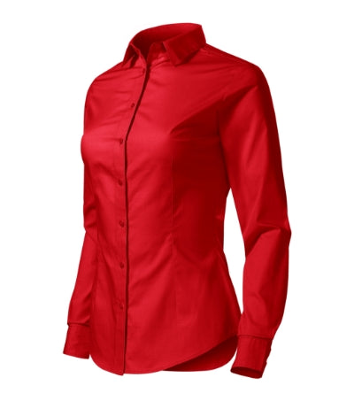MALFINI STYLE LS Women's shirt in red - promotional clothing printed with your company logo