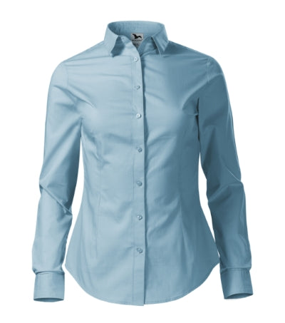 MALFINI STYLE LS Women's shirt in sky blue - promotional clothing printed with your company logo
