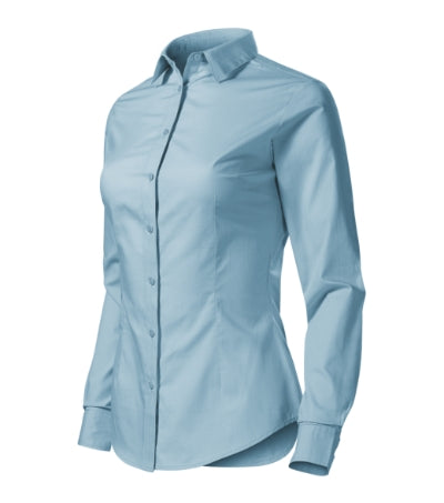 MALFINI STYLE LS Women's shirt in sky blue - promotional clothing printed with your company logo