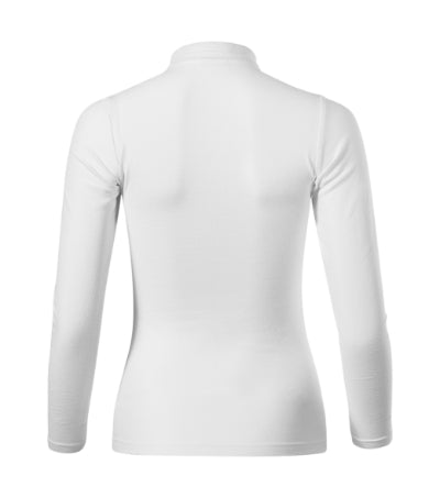 MALFINI PIQUE POLO LS Women's polo shirt in white - promotional clothing printed with your company logo