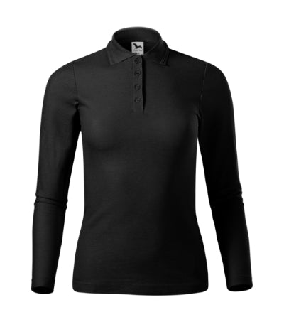 MALFINI PIQUE POLO LS Women's polo shirt in black - promotional clothing printed with your company logo