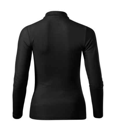 MALFINI PIQUE POLO LS Women's polo shirt in black - promotional clothing printed with your company logo
