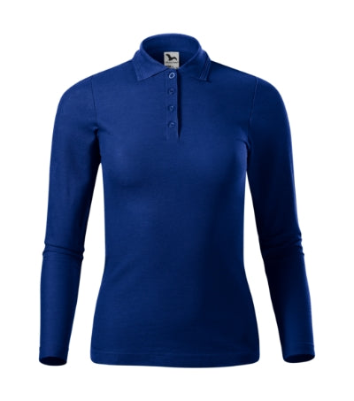 MALFINI PIQUE POLO LS Women's polo shirt in royal blue - promotional clothing printed with your company logo