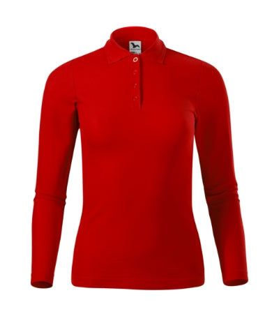 MALFINI PIQUE POLO LS Women's polo shirt in red - promotional clothing printed with your company logo