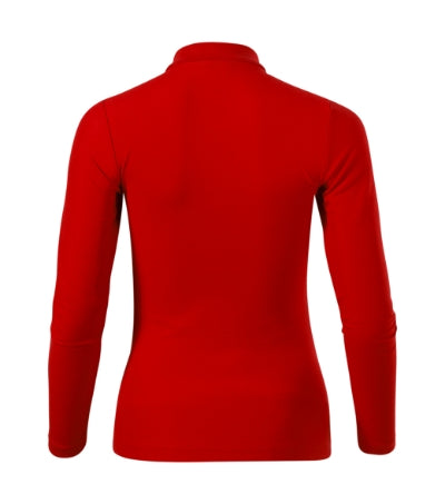 MALFINI PIQUE POLO LS Women's polo shirt in red - promotional clothing printed with your company logo