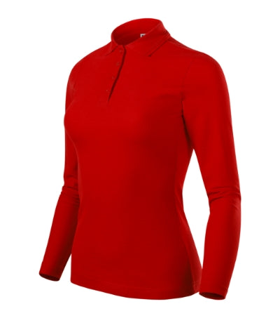 MALFINI PIQUE POLO LS Women's polo shirt in red - promotional clothing printed with your company logo