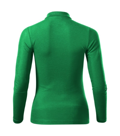MALFINI PIQUE POLO LS Women's polo shirt in kelly green - promotional clothing printed with your company logo