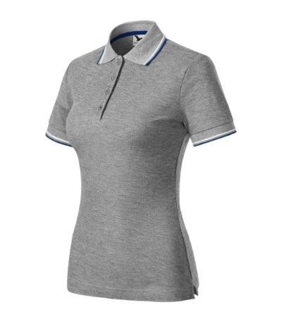 MALFINI FOCUS Women's polo shirt in dark gray melange - promotional clothing printed with your company logo