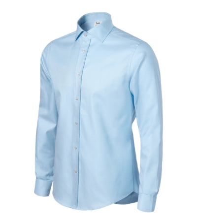 MALFINI Premium JOURNEY Men's shirt in slant blue/white - promotional clothing printed with your company logo