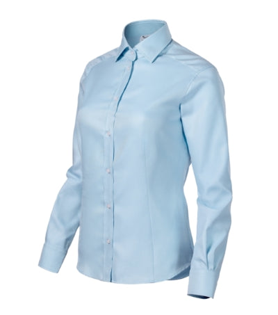 MALFINI Premium JOURNEY Women's shirt in slant blue/white - promotional clothing printed with your company logo