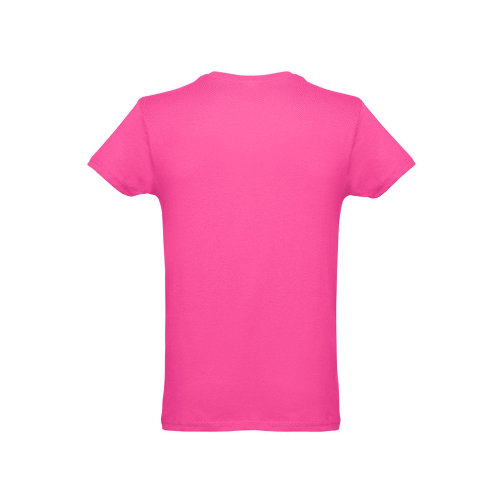 THC LUANDA promotional t-shirt in pink (detail view) with custom logo branding