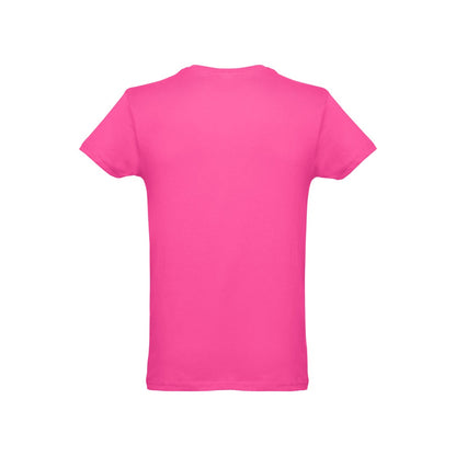 THC LUANDA promotional t-shirt in pink (detail view) with custom logo branding