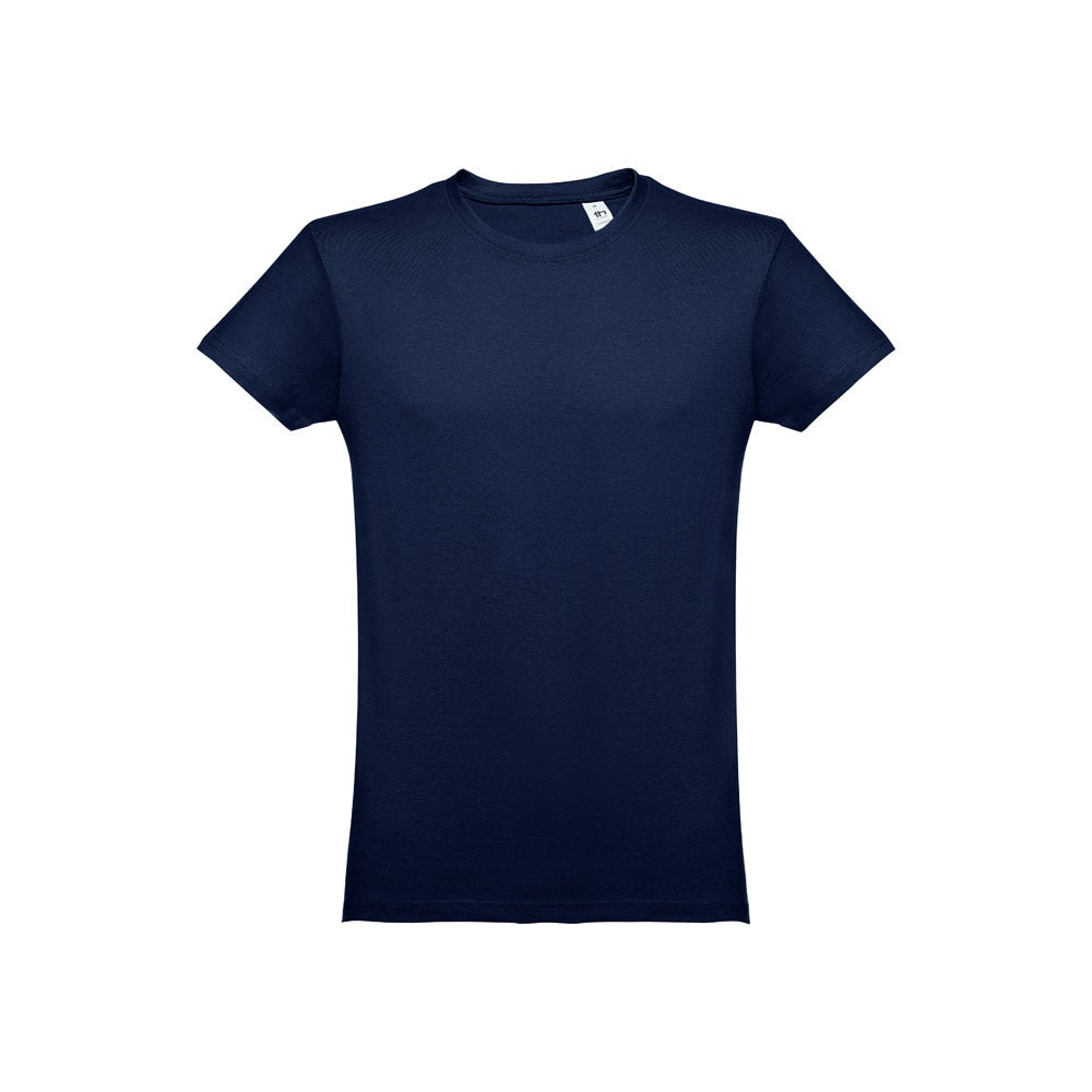 THC LUANDA promotional t-shirt in blue with custom logo branding