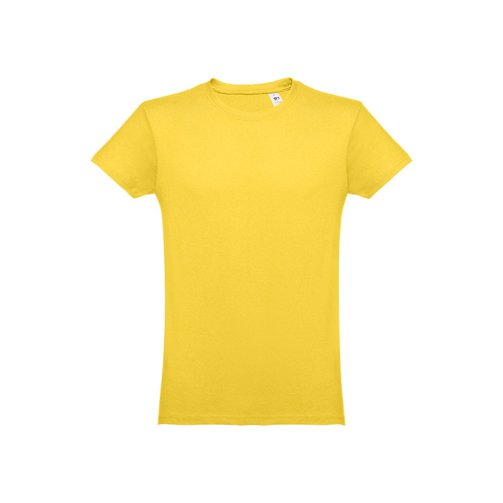THC LUANDA promotional t-shirt in yellow with custom logo branding