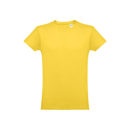THC LUANDA promotional t-shirt in yellow with custom logo branding