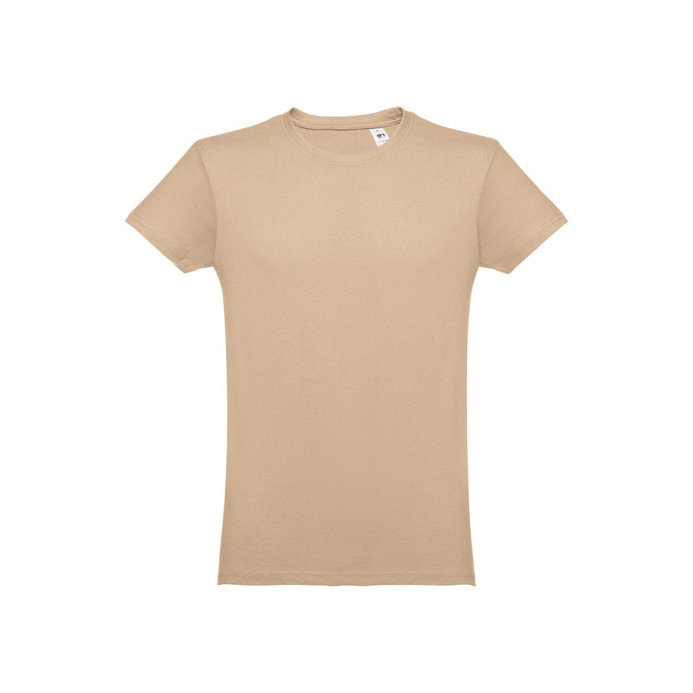 THC LUANDA promotional t-shirt in light brown with custom logo branding