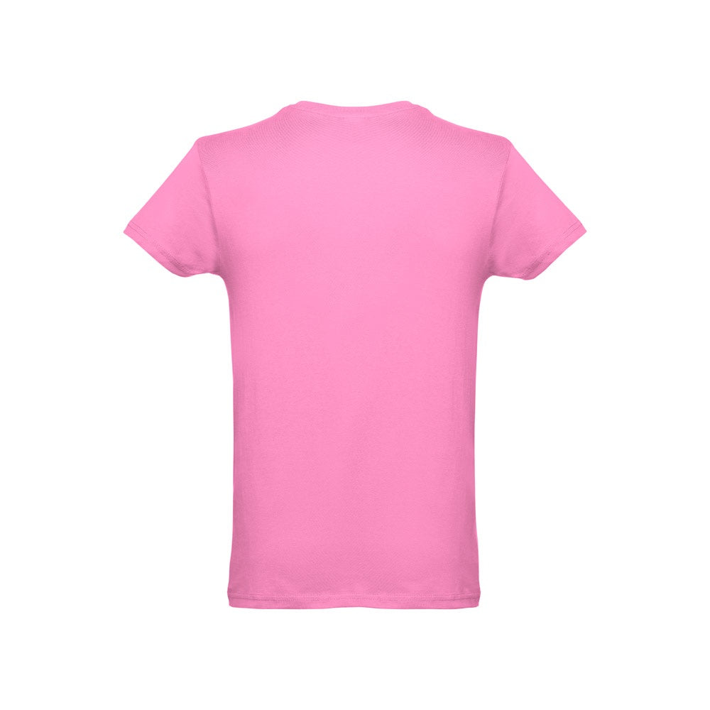 THC LUANDA promotional t-shirt in light pink (detail view) with custom logo branding