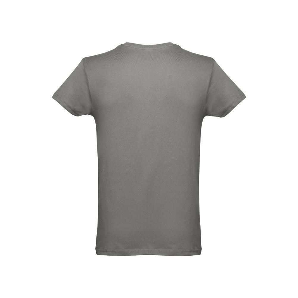 THC LUANDA promotional t-shirt in grey (detail view) with custom logo branding
