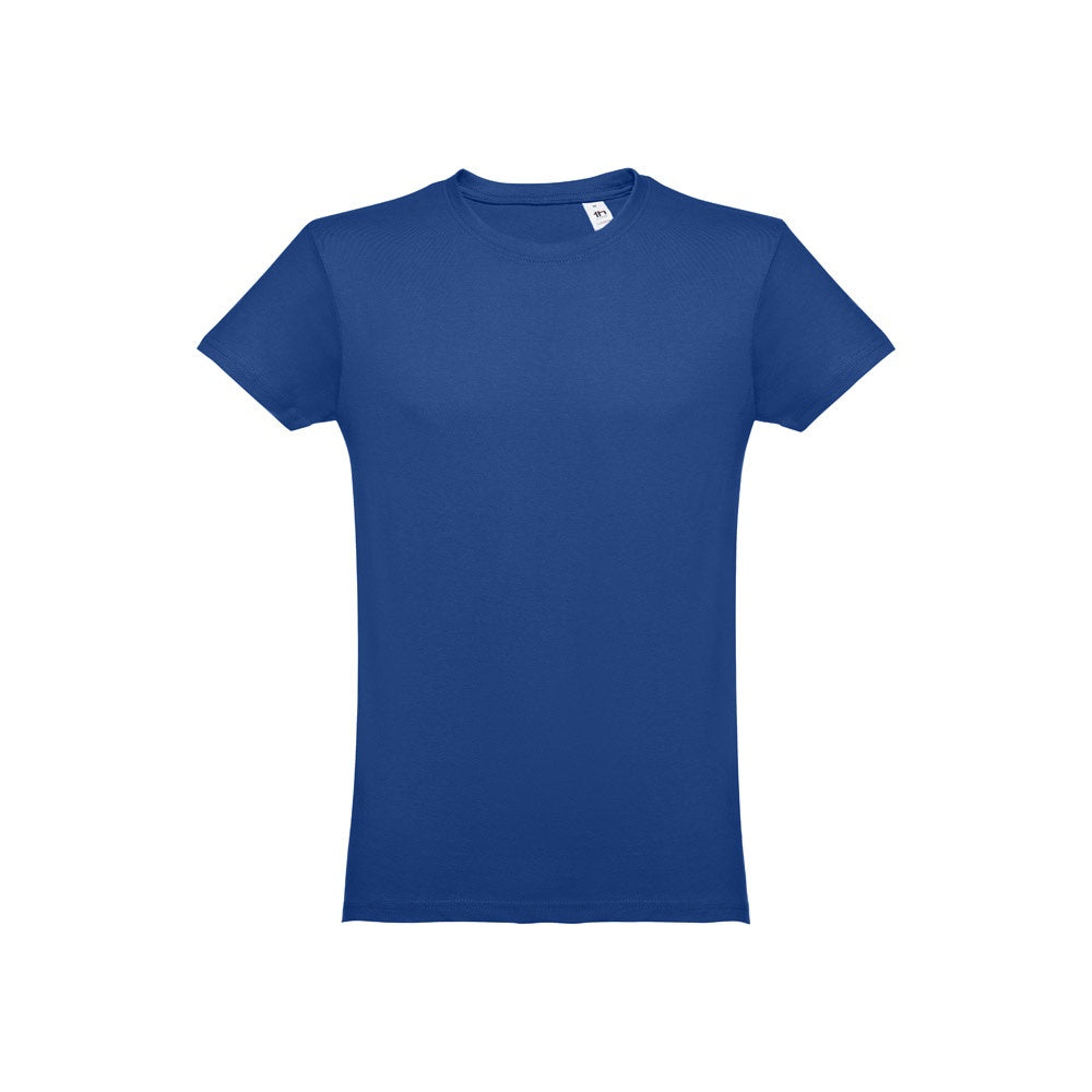 THC LUANDA promotional t-shirt in royal blue with custom logo branding