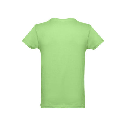 THC LUANDA promotional t-shirt in light green (detail view) with custom logo branding