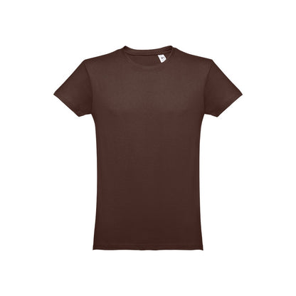 THC LUANDA promotional t-shirt in dark brown with custom logo branding