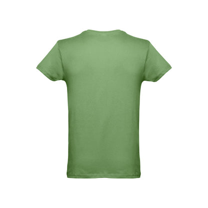 THC LUANDA promotional t-shirt in green jade (detail view) with custom logo branding